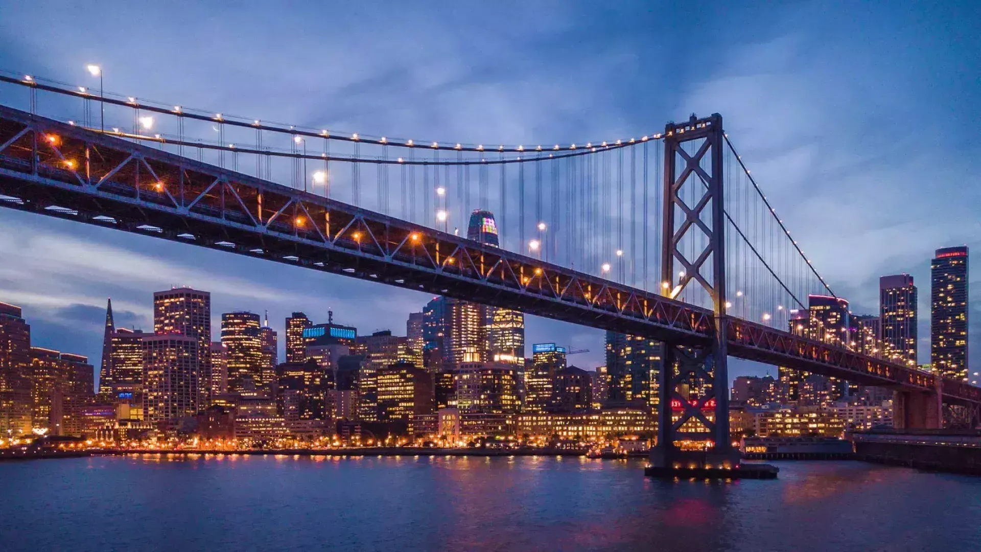 Bay Bridge Embarcadero Night Shot